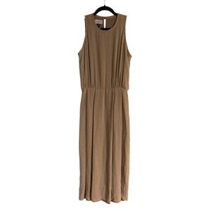 Henri Bendel New York Vintage 100% Silk Floral Dress Tan Beige Womens 10